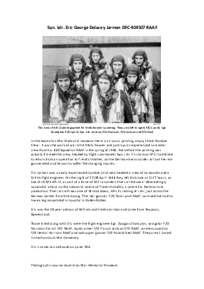A preview of a PDF biography for Jarman, Eric George Delancey